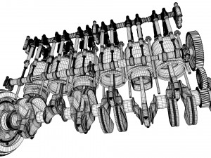 INLINE6 Engine Working Animated 3D मॉडल