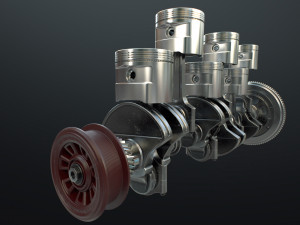 INLINE6 Engine Working Animated 3Dモデル