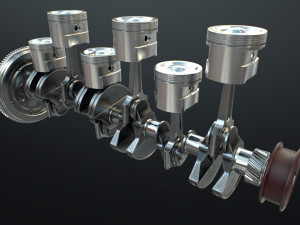INLINE6 Engine Working Animated 3Dモデル