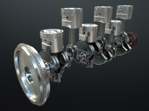 INLINE6 Engine Working Animated 3Dモデル