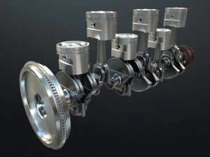 INLINE6 Engine Working Animated 3D Model