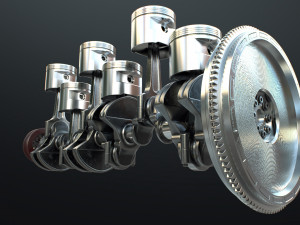 INLINE6 Engine Working Animated 3Dモデル