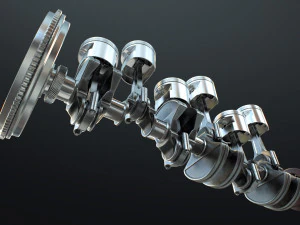 INLINE6 Engine Working Animated 3D Model