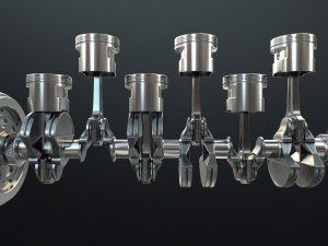 INLINE6 Engine Working Animated 3Dモデル