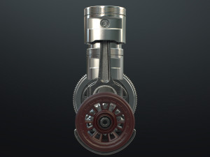 INLINE6 Engine Working Animated 3Dモデル