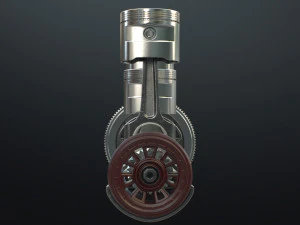 INLINE6 Engine Working Animated 3D Model