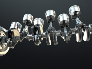 INLINE6 Engine Working Animated 3Dモデル