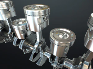 INLINE6 Engine Working Animated 3D Model