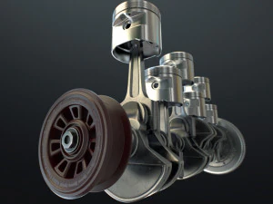 INLINE6 Engine Working Animated 3D Model