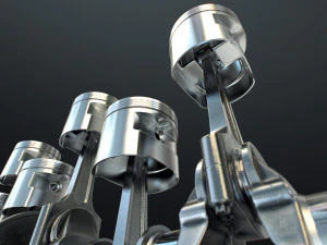 INLINE6 Engine Working Animated 3D Model