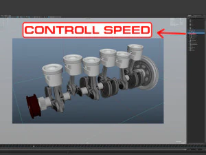 INLINE6 Engine Working Animated 3D Model
