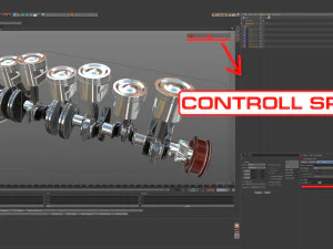 INLINE6 Engine Working Animated 3D Model