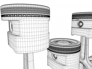 INLINE6 Engine Working Animated 3D Model