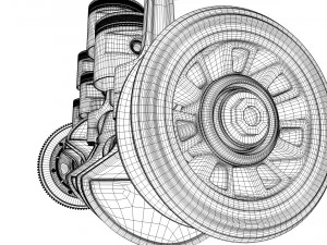 INLINE6 Engine Working Animated 3D Model