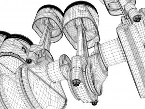 INLINE6 Engine Working Animated 3Dモデル