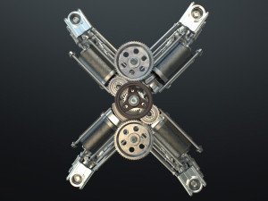 X12 Engine Working Animated 3D Модель