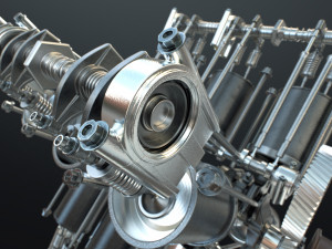 X12 Engine Working Animated 3D Модель