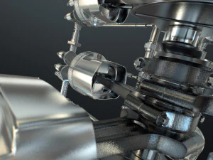 X12-motor werkt geanimeerd 3D Model