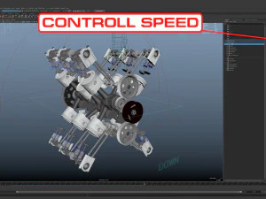 X12-motor werkt geanimeerd 3D Model