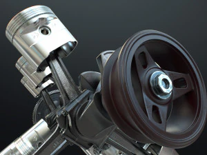 X12 Engine Working Animated 3D Model