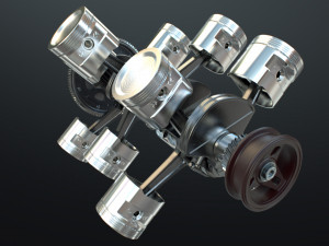 X12 Engine Working Animated 3D मॉडल