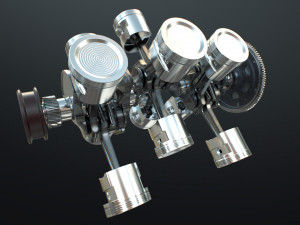 X12 Engine Working Animated 3D मॉडल