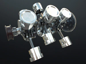 X12 Engine Working Animated 3D Model