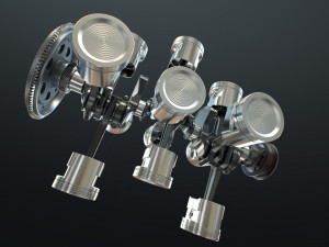X12 Engine Working Animated 3D मॉडल