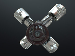 X12 Engine Working Animated 3D मॉडल