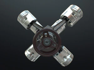 X12 Engine Working Animated 3D Model