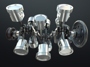 X12 Engine Working Animated 3D मॉडल