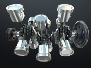X12 Engine Working Animated 3D Model