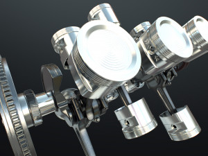 X12 Engine Working Animated 3D मॉडल