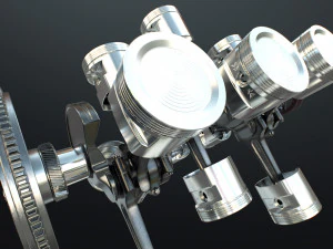 X12 Engine Working Animated 3D Model