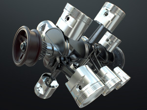X12 Engine Working Animated 3D मॉडल