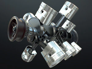 X12 Engine Working Animated 3D Model