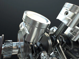 X12 Engine Working Animated 3D Model