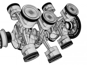 X12 Engine Working Animated 3D मॉडल