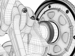 X12 Engine Working Animated 3D Model