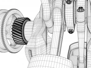 X12 Engine Working Animated 3D Model