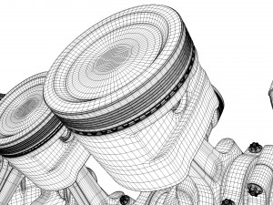 X12 Engine Working Animated 3D मॉडल