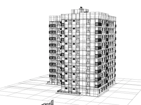 Multi-storey building 3D Model