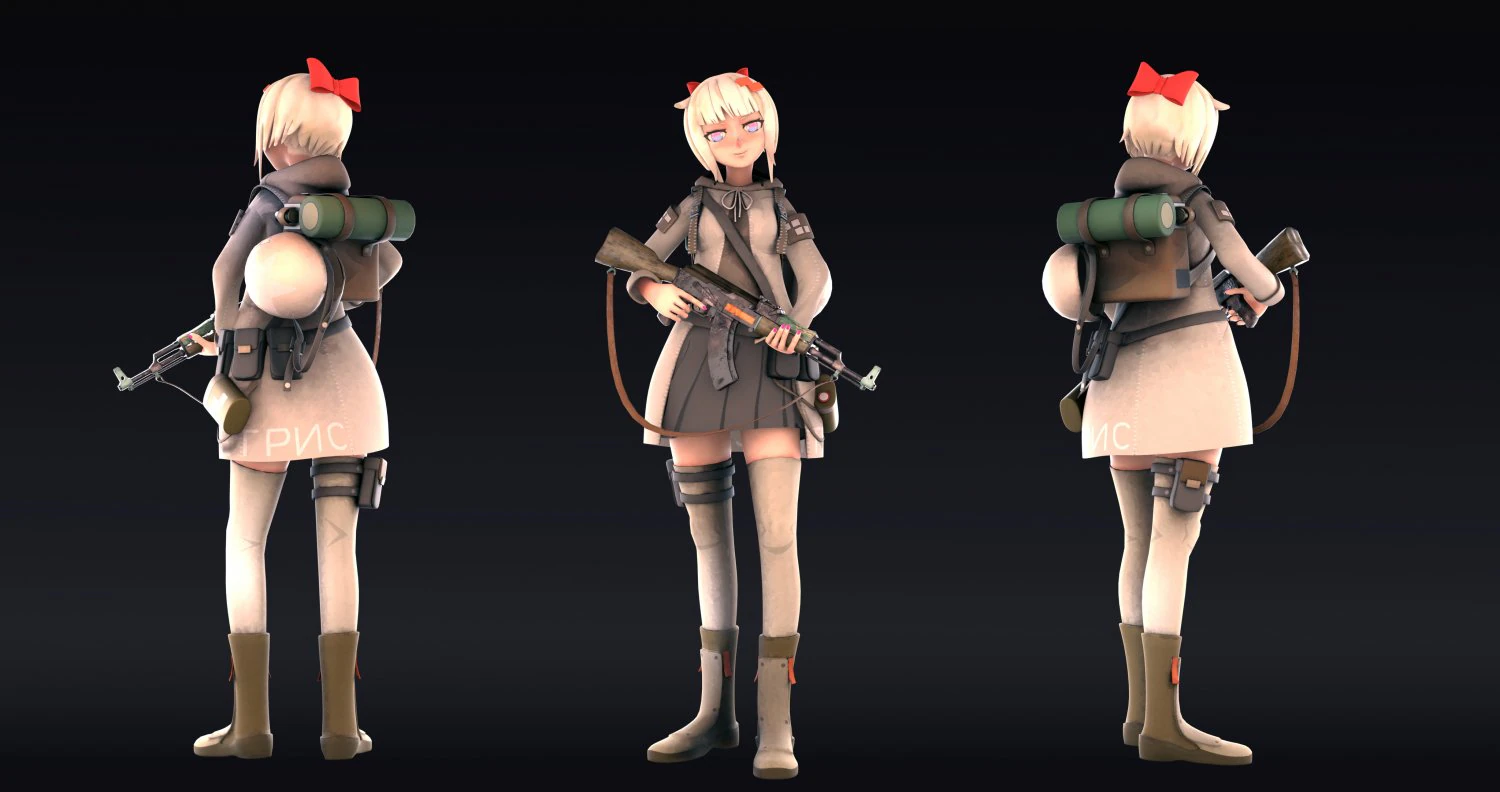 post apocalyptic girl 3D Model .c4d .max .obj .3ds .fbx .stl .blend