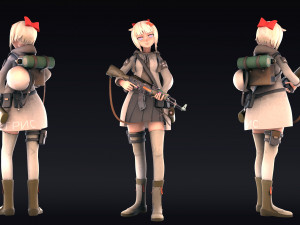 post apocalyptic girl 3D Модель