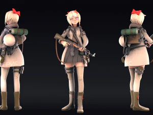 포스트 아포칼립스 소녀 3D 모델