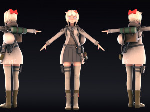 post apocalyptic girl Modèle 3D