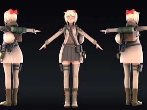 post apocalyptic girl 3D Model