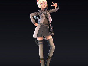 post apocalyptic girl Modèle 3D
