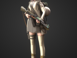 post apocalyptic girl Modèle 3D