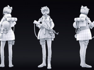 post apocalyptic girl Modèle 3D